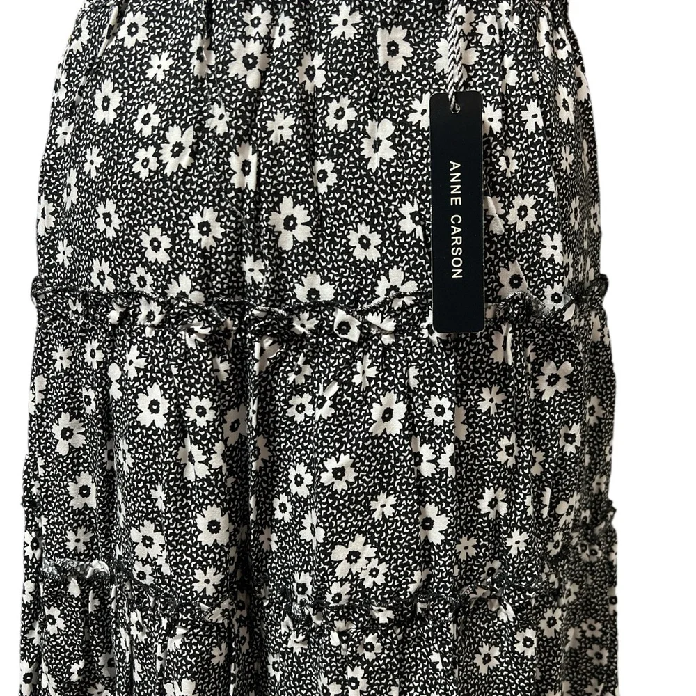 ANNE CARSON | NWT FLORAL RUFFLE MIDI SKIRT - Picture 2 of 3